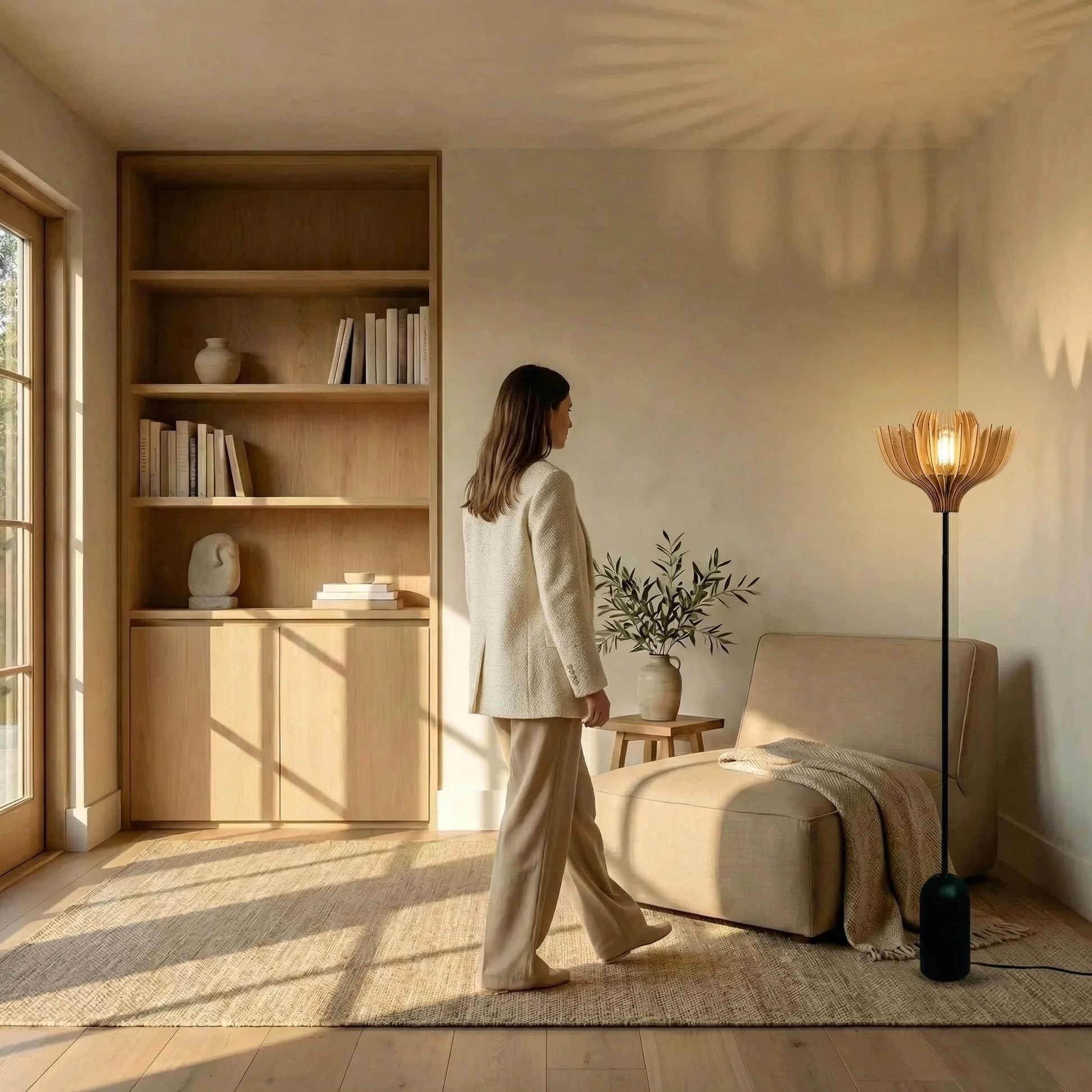 Tullia teinté Chêne | Lampadaire