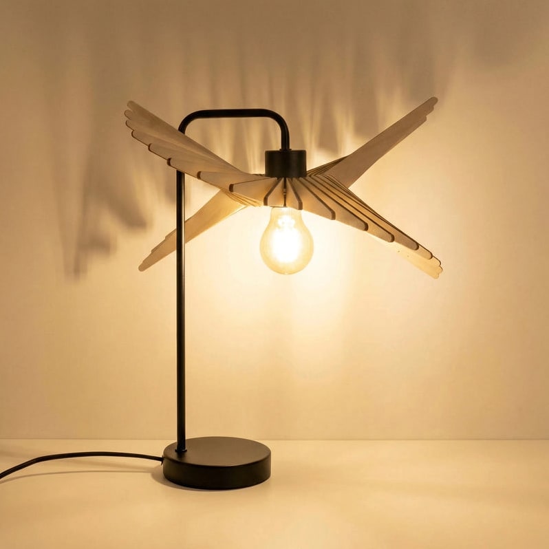 Alba teinté Chêne | Lampe à poser